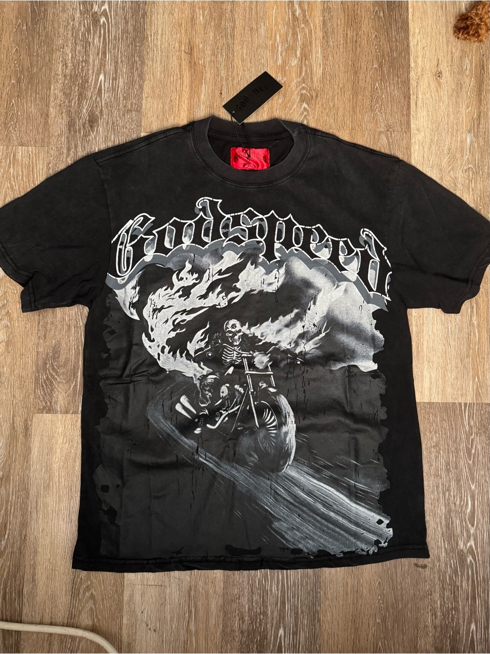Godspeed Black Graphic Motorcycle Skeleton Tee